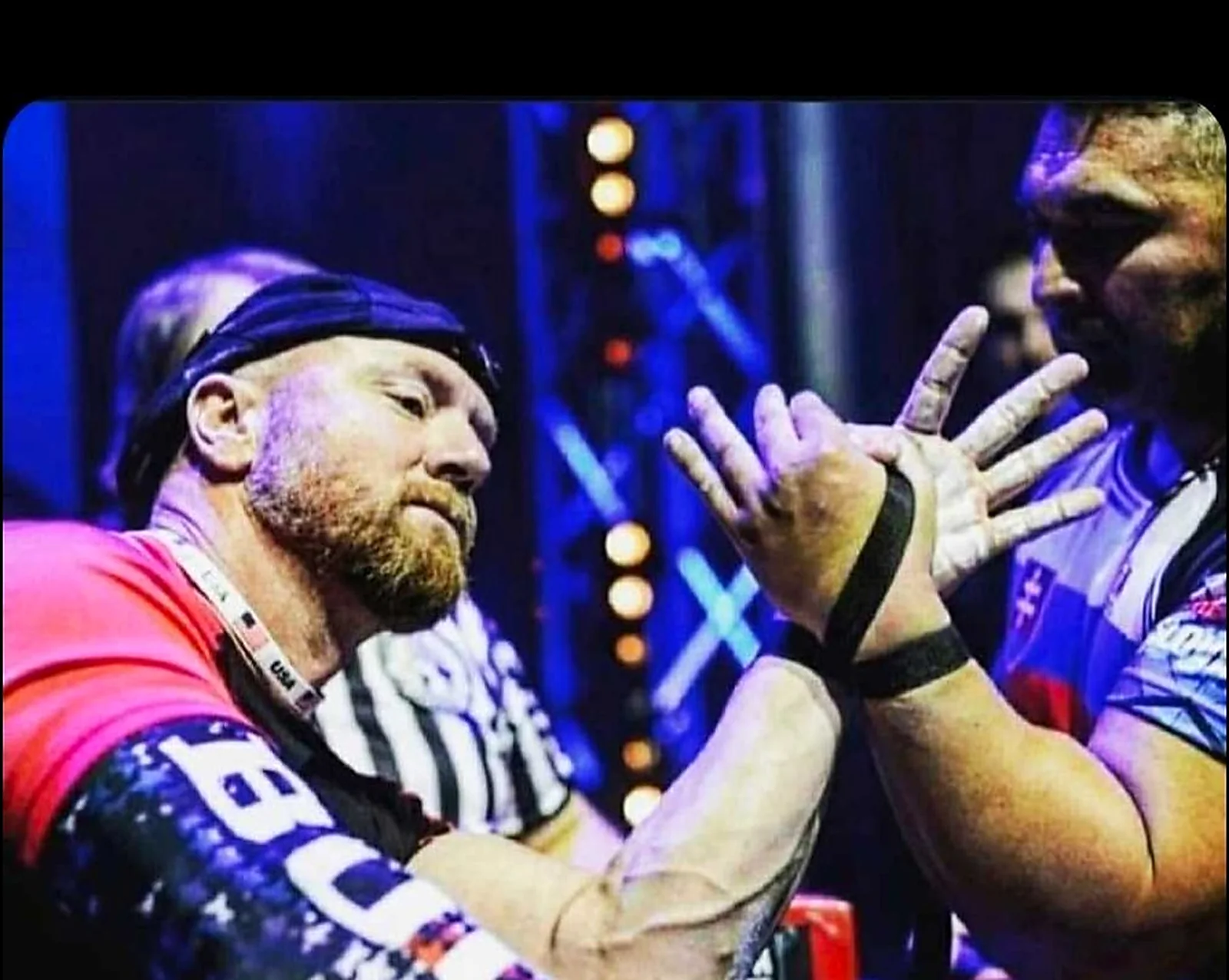 Live professional armwrestling action